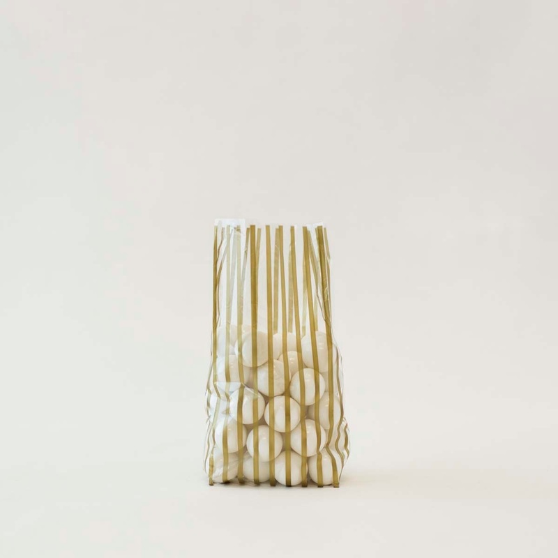 Gold Vertical Stripe Cellophane Bag – C1
