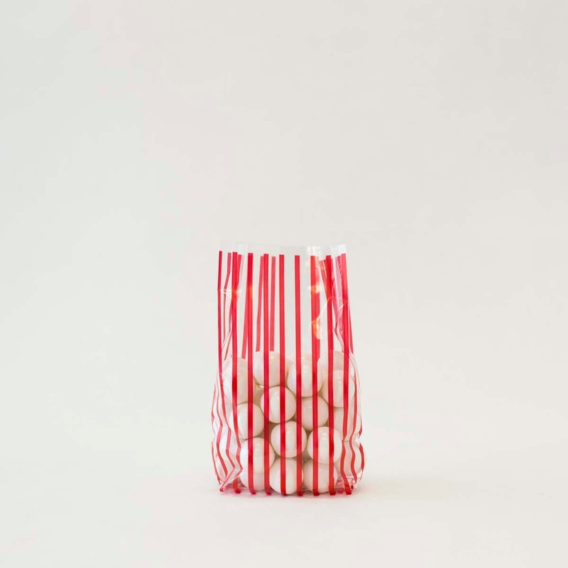 Red Vertical Stripe Cellophane Bag – C1