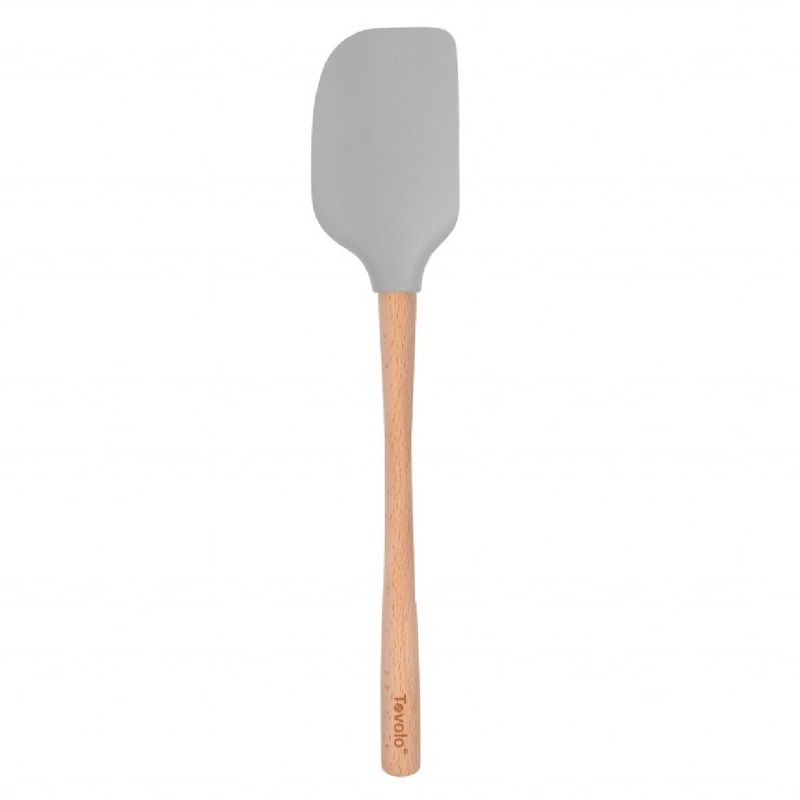 Silicone Spatula with Wood Handle- Oyster Gray