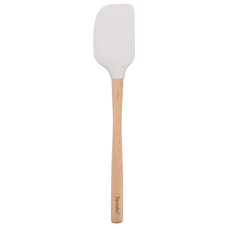 Silicone Spatula with Wooden Handle- White