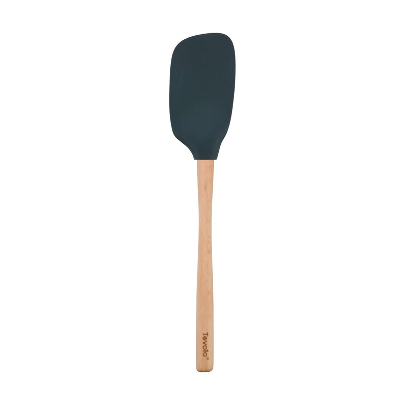 Silicone Spoonula Wood Handle- Charcoal