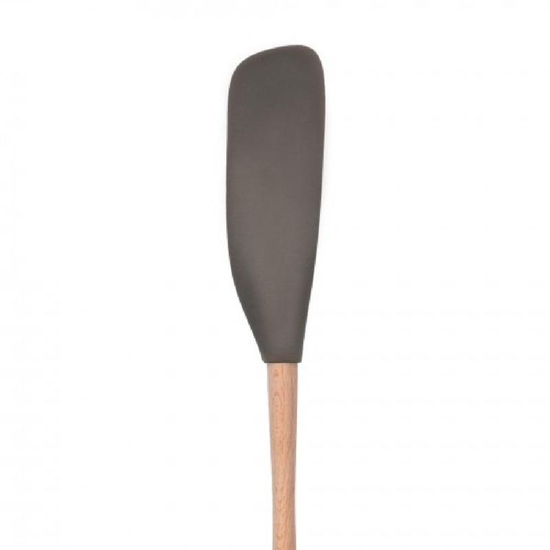 Wood Handled Silicone jar Scraper- Oyster Gray