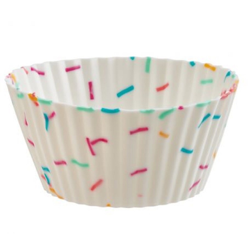 12-Pc Confetti Sprinkles Silicone Baking Cups