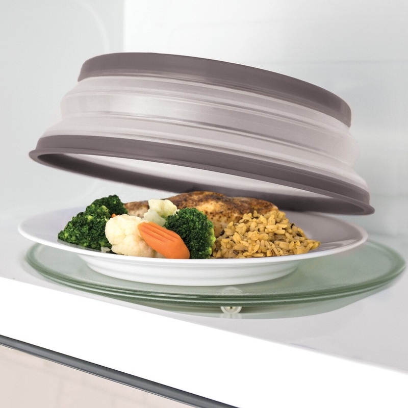 Collapsible Microwave Food Cover – Charcoal Gray