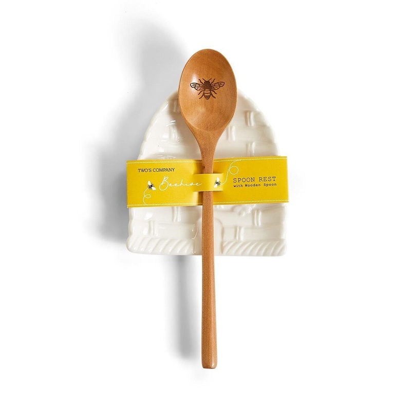 Bee Spoon Rest W/Wood Spoon