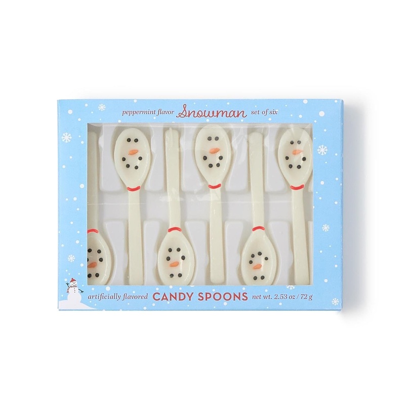 Snowman Peppermint Flavor Candy Spoons