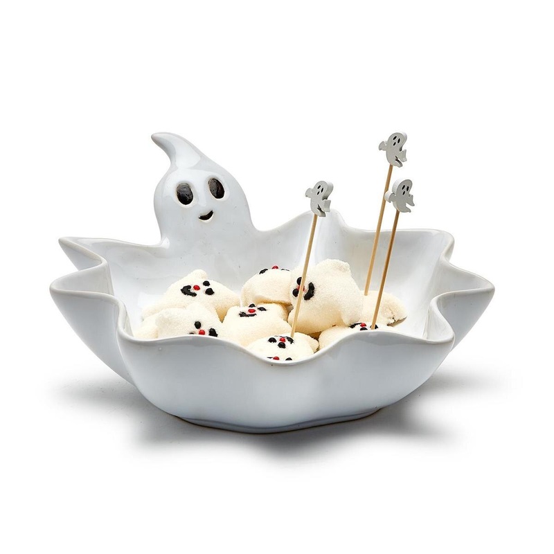 Spooktacular Ghost Ceramic Bowl w/ Picks