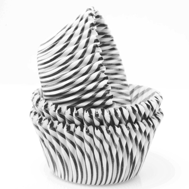 Black Pisa Stripe Baking Cups 50 ct. – Standard Size