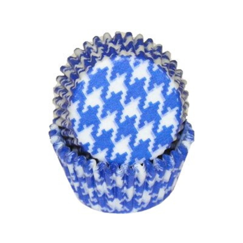 Blue Houndstooth Baking Cups 50 ct. – Mini Size