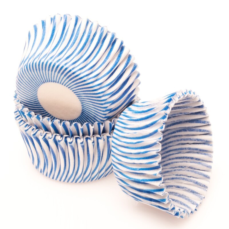 Blue Pisa Stripe Baking Cups 50 ct. – Mini Size