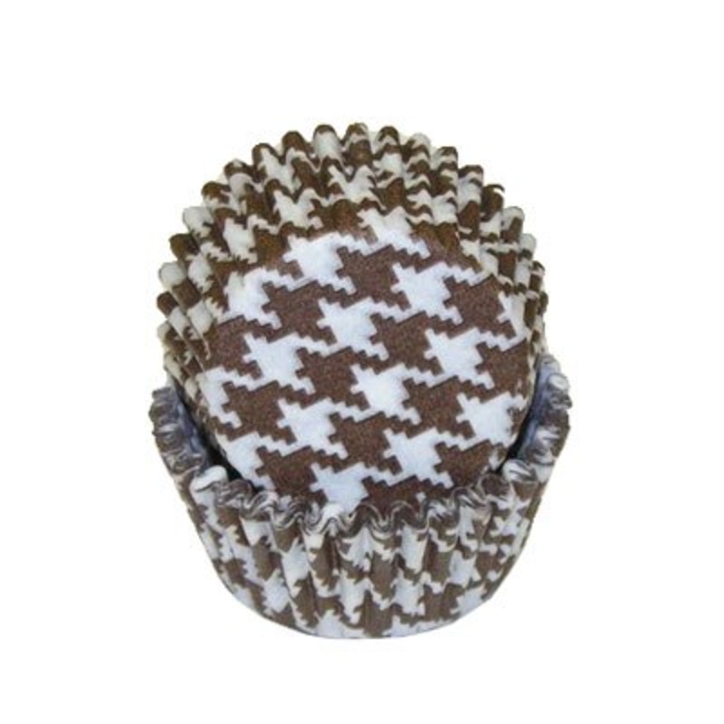 Brown Houndstooth Baking Cups 50 ct. – Mini Size