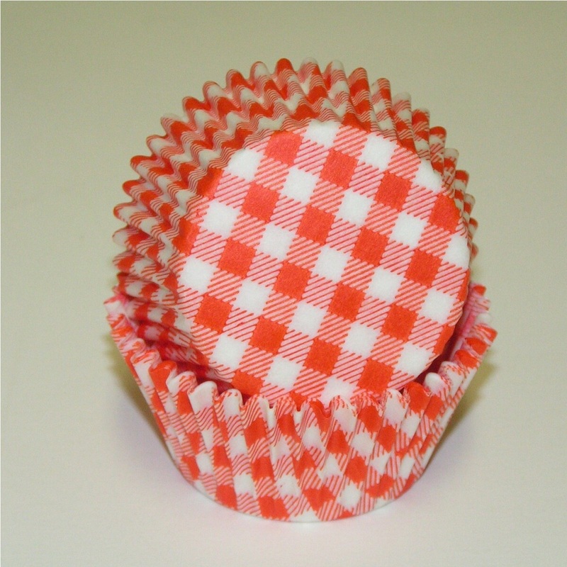 Gingham Orange Baking Cups