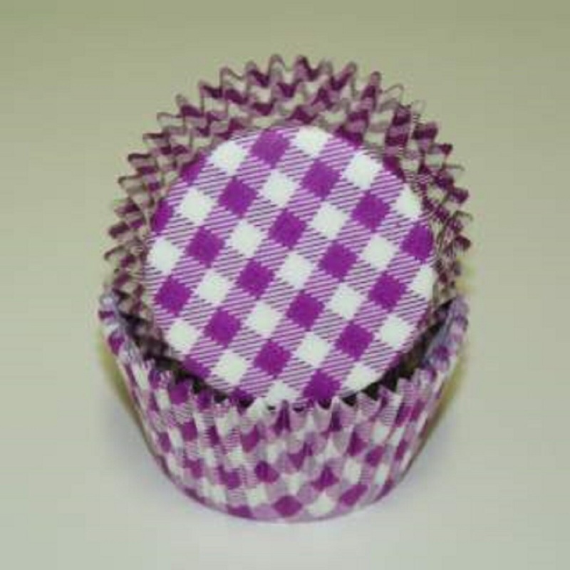 Gingham Purple Baking Cups