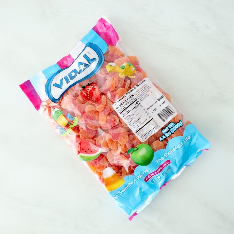 Gummi Peach Hearts – 4.4 Lb Bag