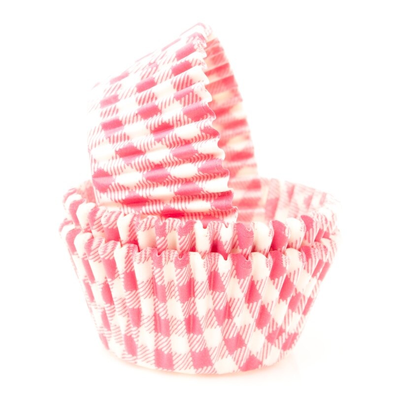 Hot Pink Gingham Baking Cups 50 ct. – Standard Size