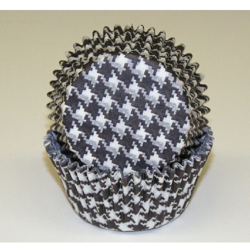 Houndstooth Black Baking Cups