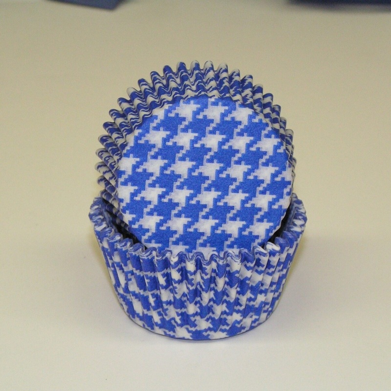 Houndstooth Blue Baking Cups