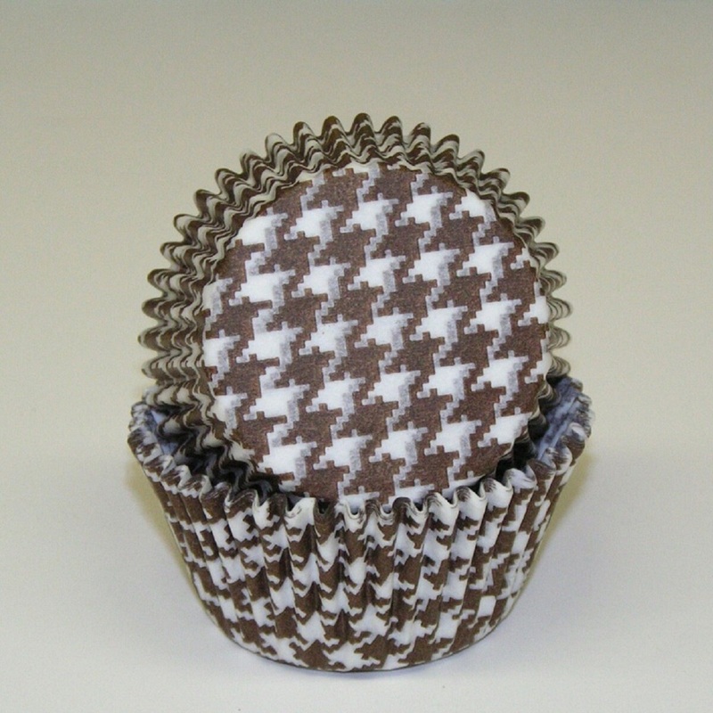 Houndstooth Brown Baking Cups