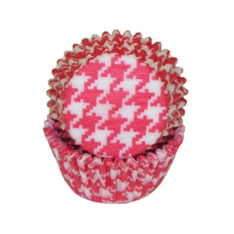 Red Houndstooth Baking Cups 50 ct. – Mini Size