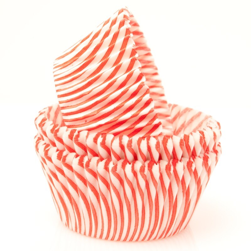 Red Pisa Stripe Baking Cups 50 ct. – Standard Size