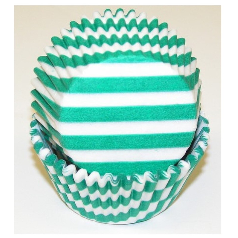 Stripe Green Baking Cups