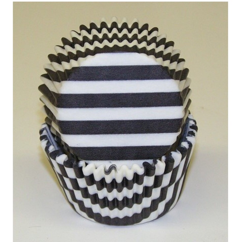 Stripes Black Baking Cups
