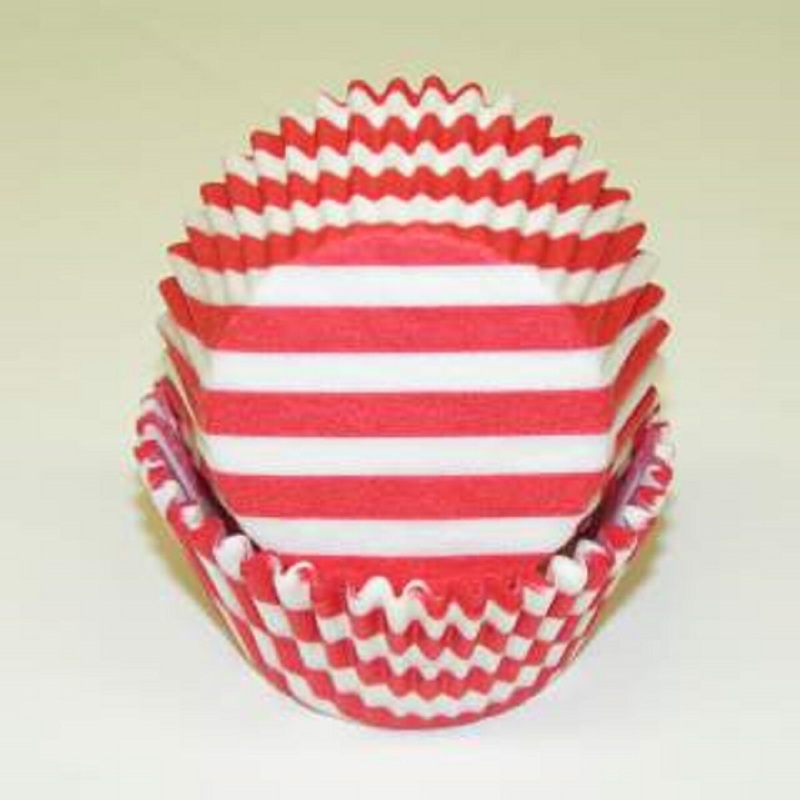 Stripes Red Baking Cups