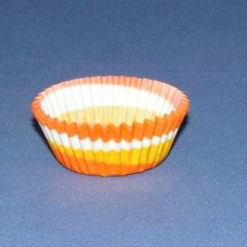 Swirl Orange Mini Baking Cups