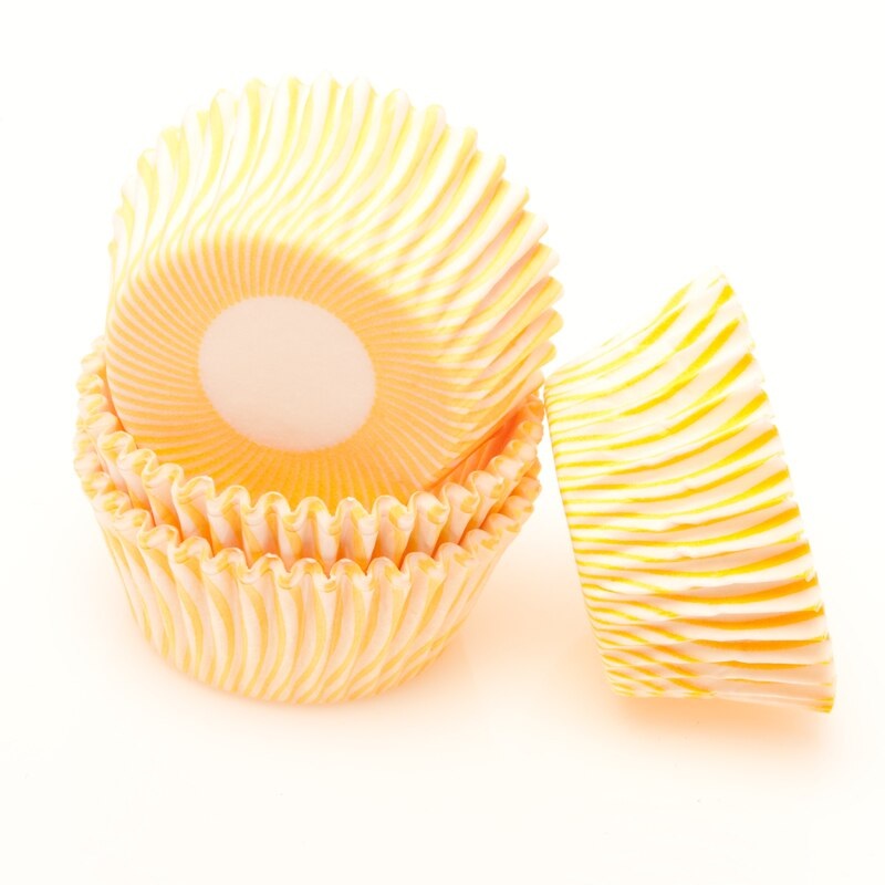 Yellow Pisa Stripe Baking Cups 50 ct. – Mini Size