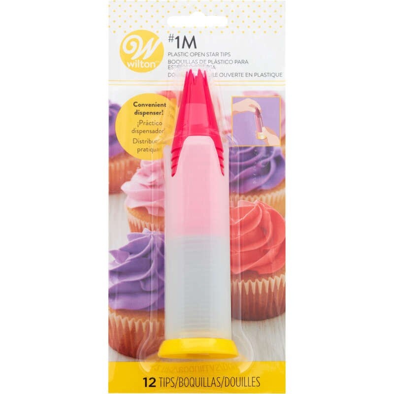 Disposable 1M Open Star Piping Tip w/ Dispenser – 12 Count