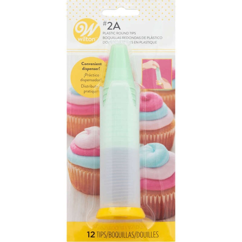 Disposable 2A Round Piping Tip w/ Dispenser – 12 Count