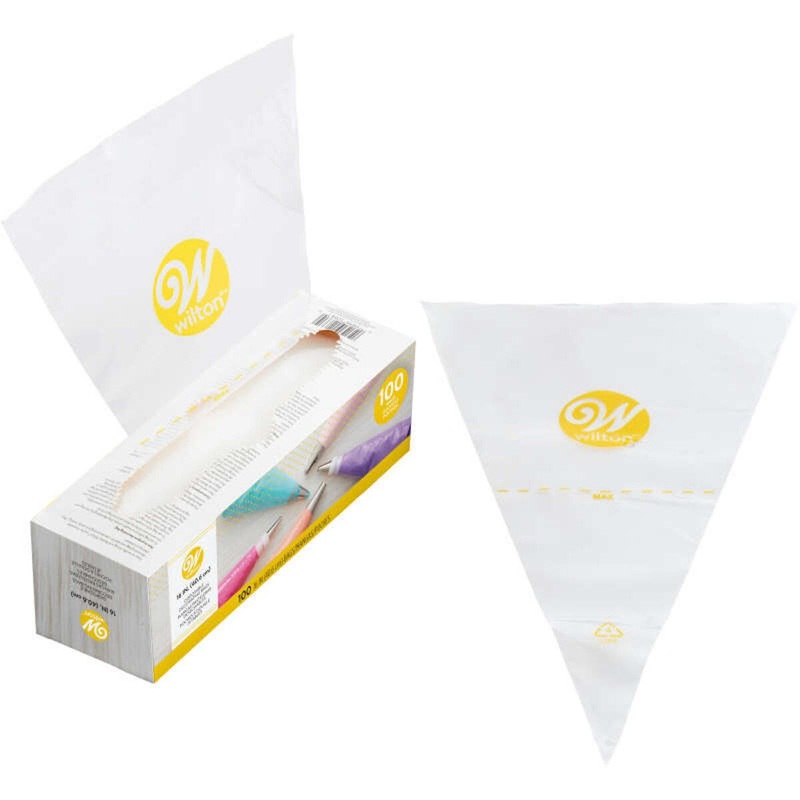 Wilton 16-Inch Easy-Grab Disposable Pastry Bags – 100-Count