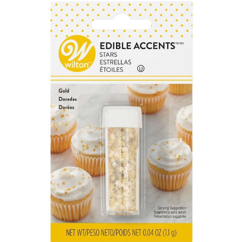 Wilton Edible Glitter Gold Stars – 0.4 oz.
