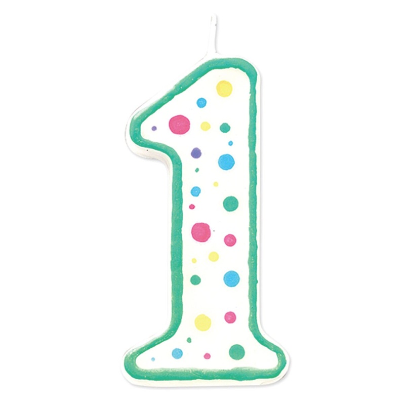 Wilton Green Numeral Candle 1