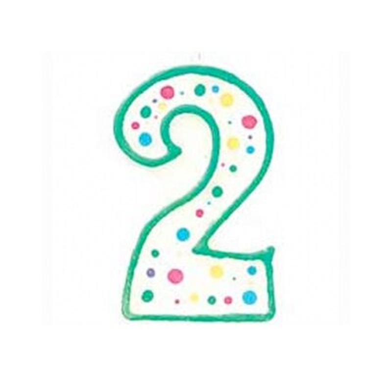 Wilton Green Numeral Candle 2