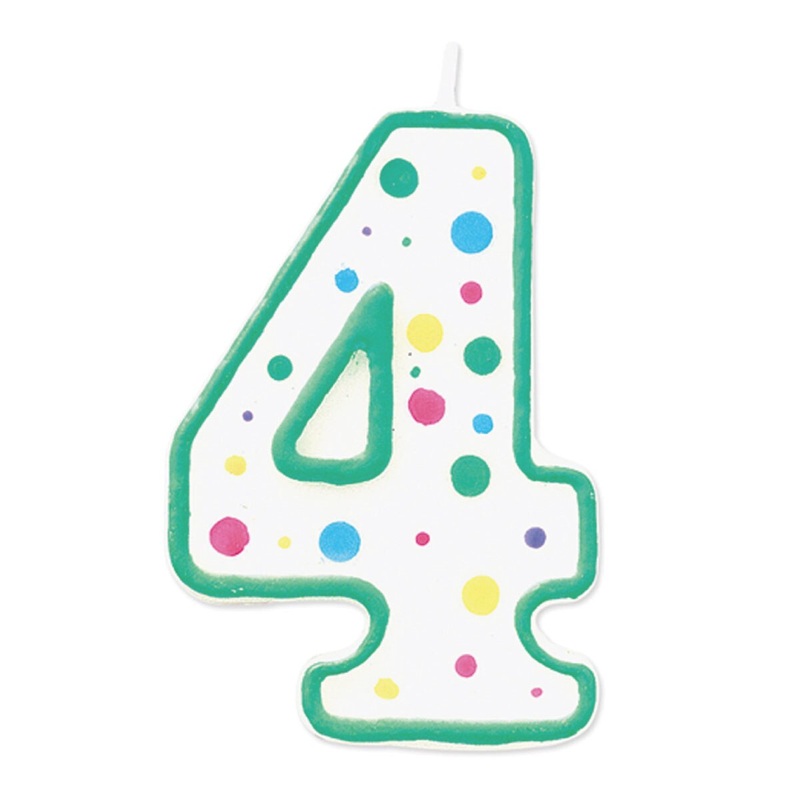 Wilton Green Numeral Candle 4