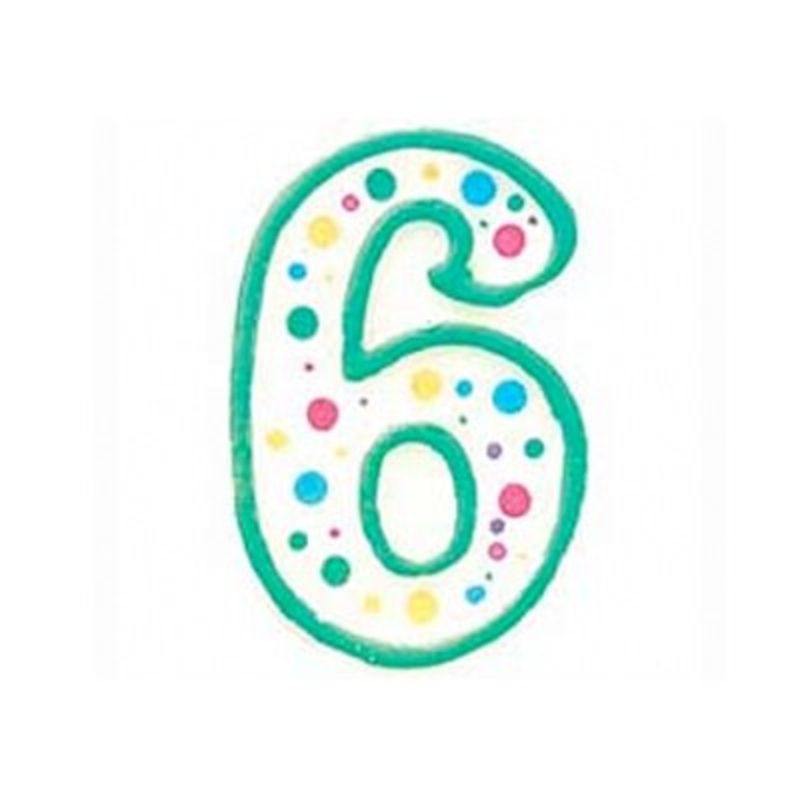 Wilton Green Numeral Candle 6