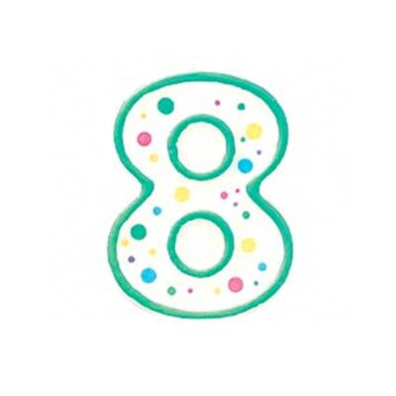 Wilton Green Numeral Candle 8