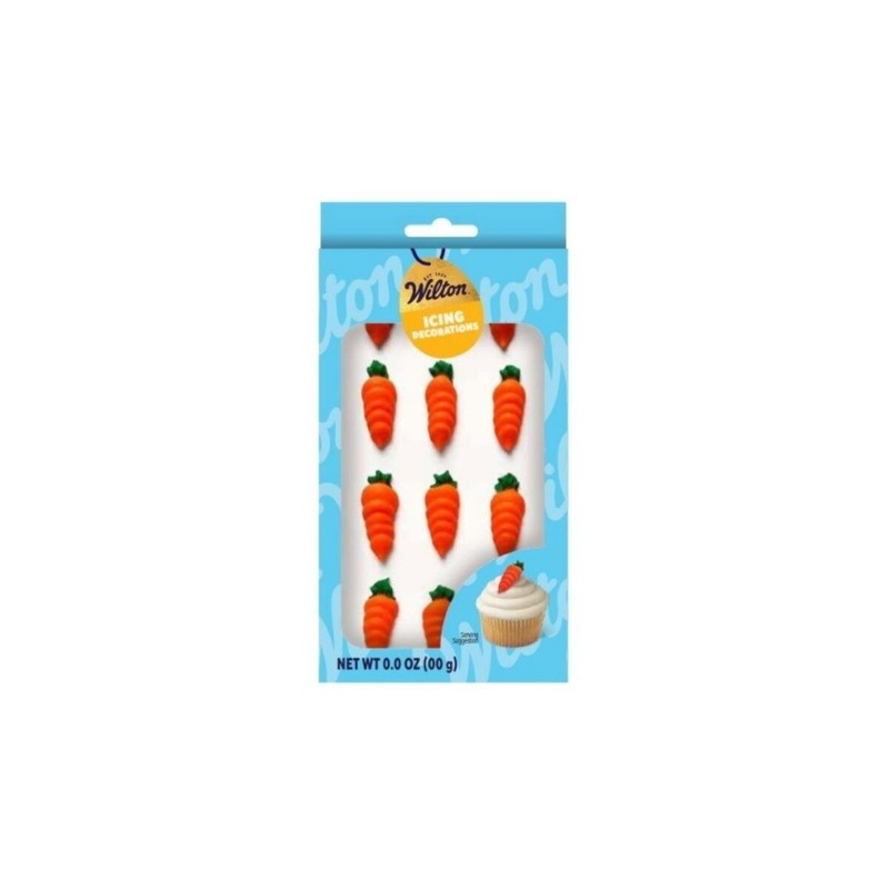 12-count Carrot Royal Icing Decorations