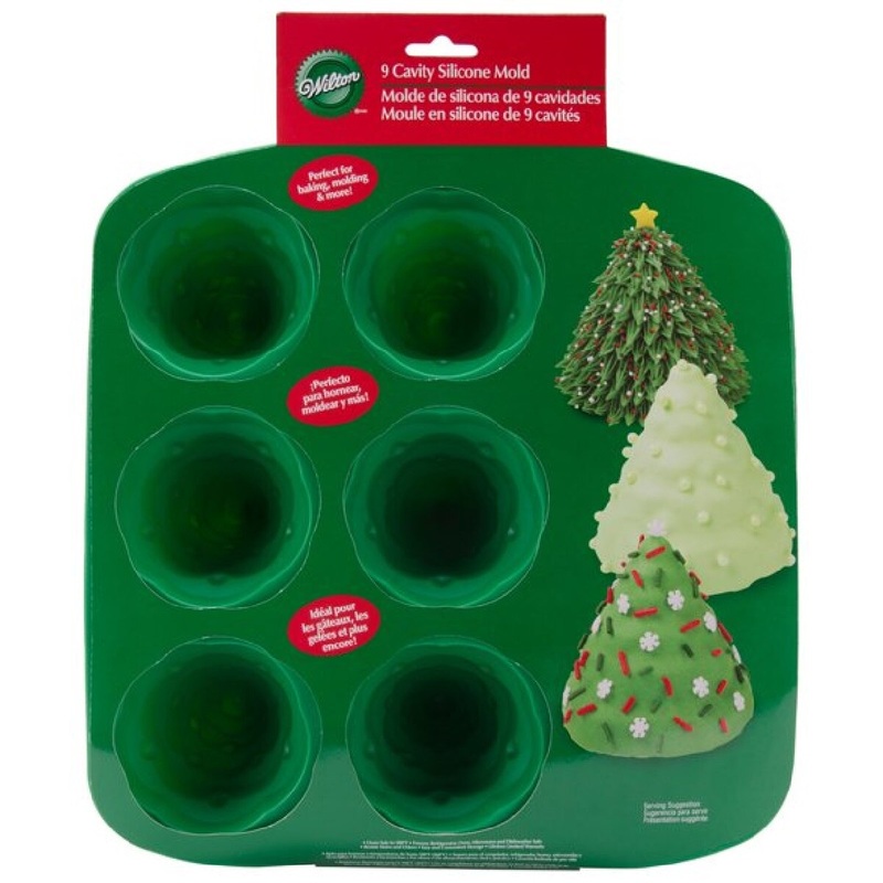 9-Cavity 3D Tree Treat Silicone Cake Pan Mold