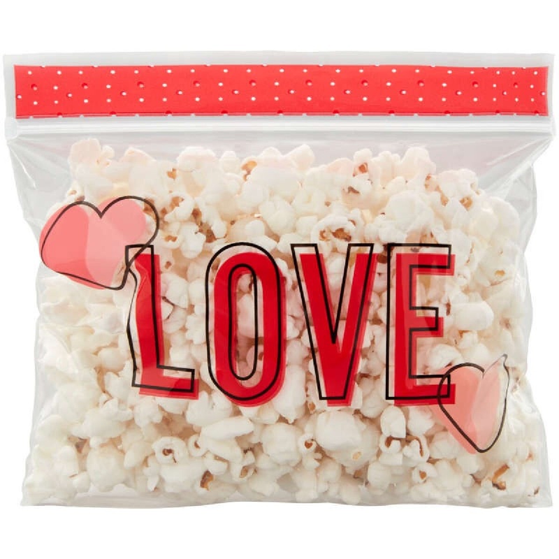 Clear LOVE and Hearts Resealable Treat Bag