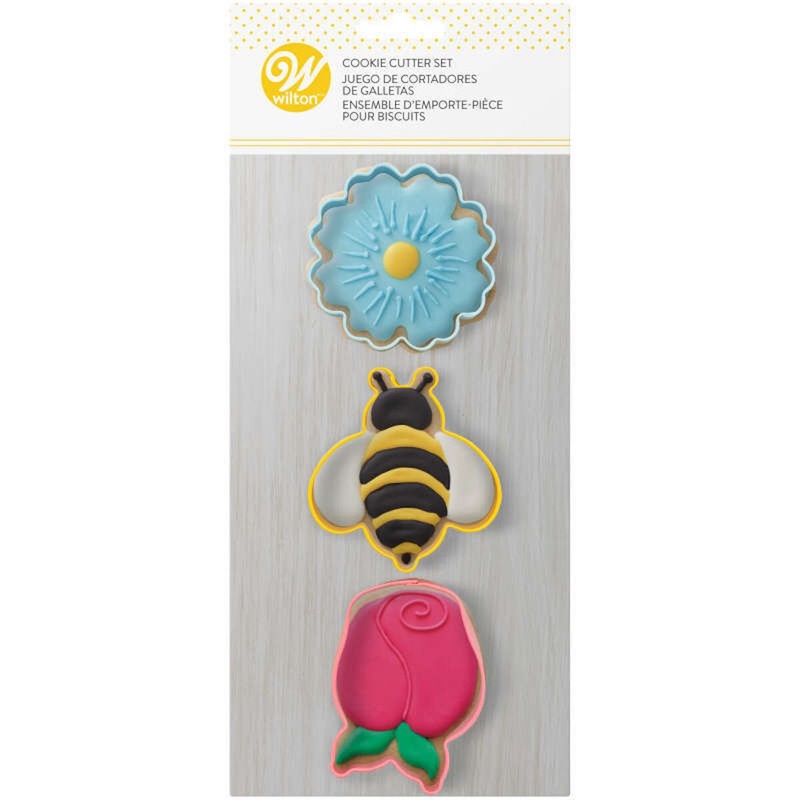 Daisy, Bumblebee and Tulip Cookie Cutter Set – 3-Piece