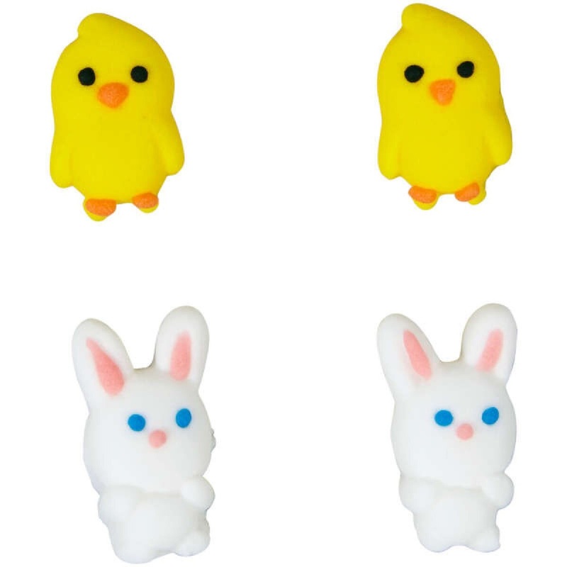 Easter Chicks and Bunnies Icing Decorations