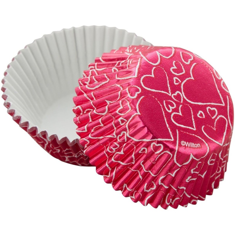 Heart Foil Pink Baking Cup