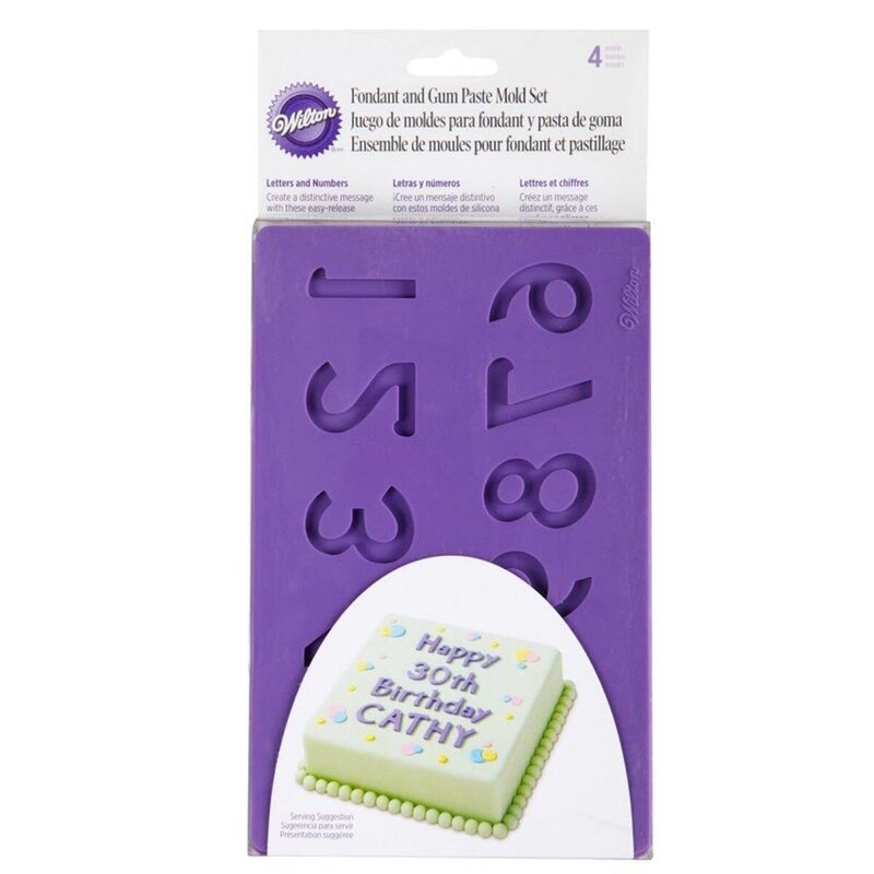 Letters & Numbers 4-Piece Fondant / Gum Paste Molds