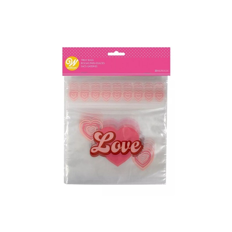 Love Heart Resealable Treat Bags with Zipper