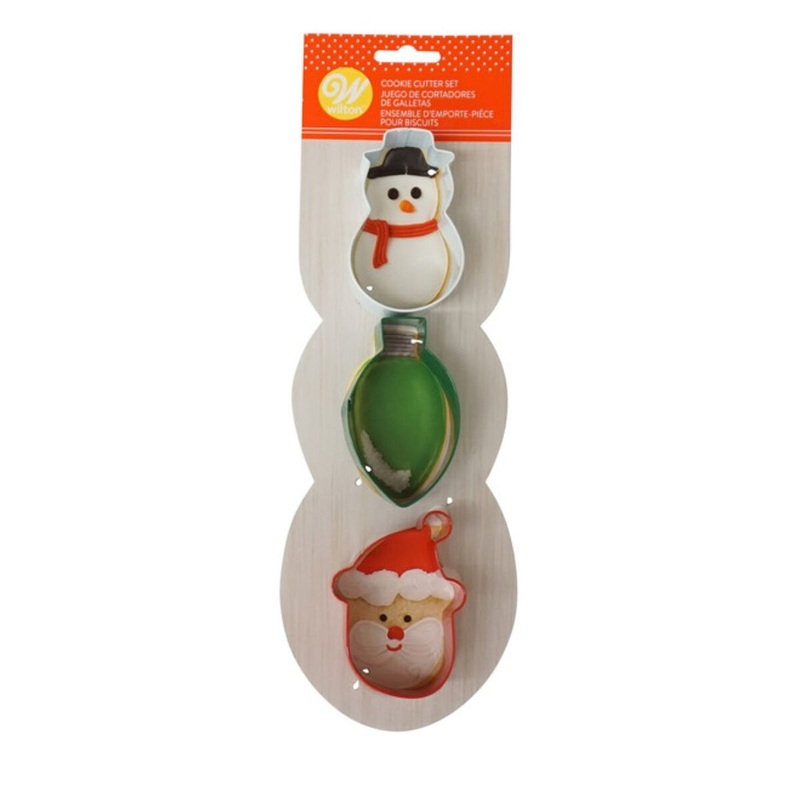 Snowman, Lightbulb, and Santa Cookie Cutter