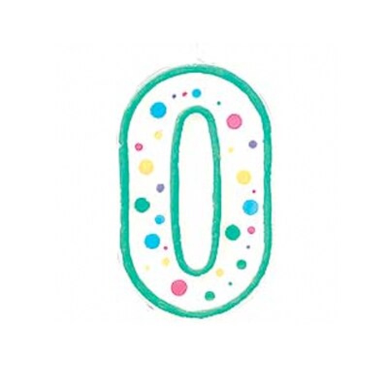 Wilton Green Numeral Candle 0