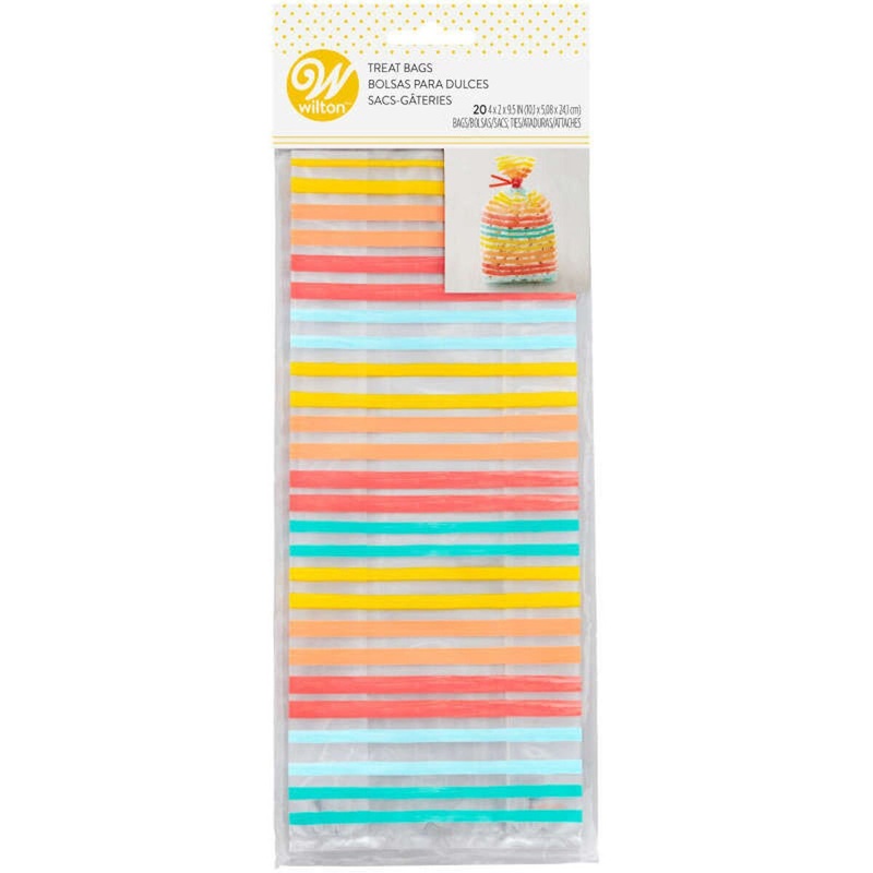 Wilton Striped Treat Bags w/ Ties – 20-Count
