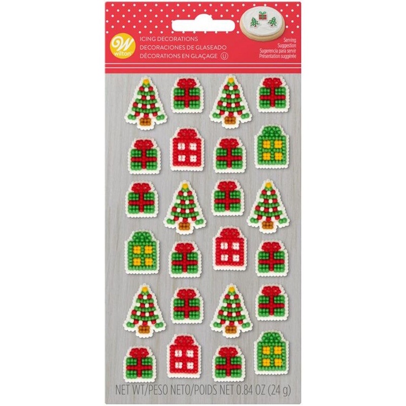 Wilton Tree & Presents Dot Matrix Icing Decorations
